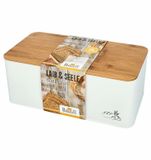 RBV Birkmann Laib & Seele Broodtrommel - Bamboe/Metaal - Wit/Bruin - 33x18x13cm