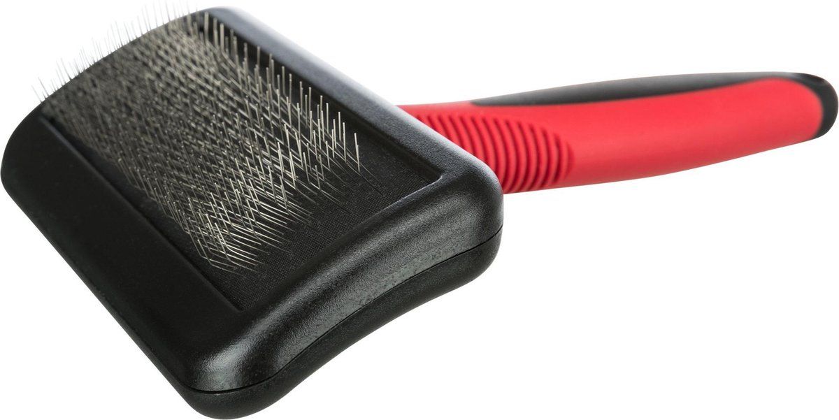 TRIXIE Slickerborstel kunststof/metalen pinnen | Rood