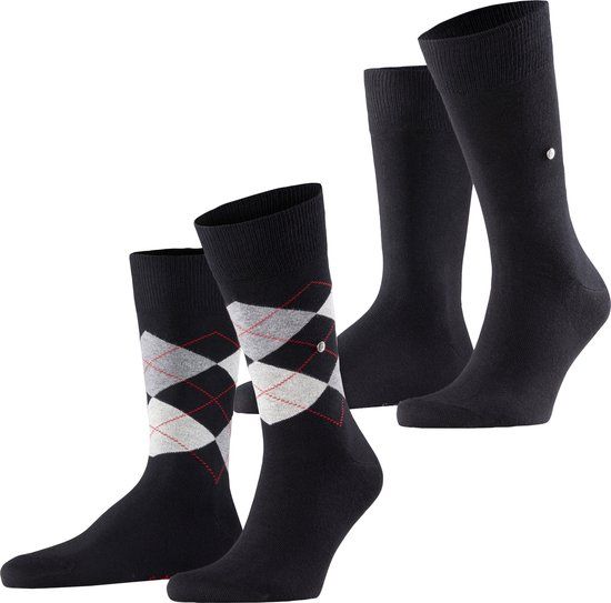 Burlington Everyday 2-Pack Heren Sokken Zwart Maat 40-46