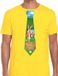 Bellatio Decorations Shoppartners Bv Geel Paas t-shirt met paashaas stropdas - Pasen shirt voor heren - Pasen kleding S