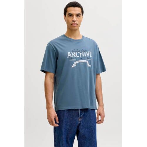 JACK & JONES ESSENTIALS regular T-shirt blauw