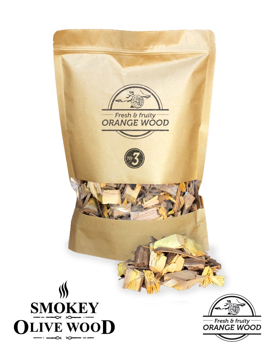 Smokey Olive Wood - Houtsnippers - 1,7L - Sinaasappelhout - Chips 2cm-3 cm