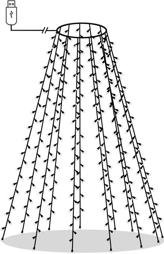 vidaXL Kerstboomverlichting met 180 LED's net 180 cm