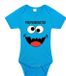 Bellatio Decorations Baby rompertje - Poepiemonster - Blauw - Korte mouw - Katoen - Maat 56