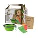 Crosses Ecologische kit voor wandelingen met honden, reiskit voor huisdieren Bevat 1 inklapbare siliconen kom 350 ml, 3 rollen gerecyclede toilettassen, 3 vellen bijenwas