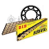 Kettingset DID Kettingset staal 525VX3 / 116 klinkslot voor Honda CBF N S ABS CBR F FA CB 600/650 cc Bj. 2004-2022