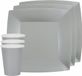 Santex Feest/Verjaardag Servies Set - 20x Bordjes en Bekertjes - Zilver - Karton