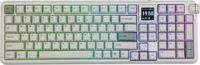 EPOMAKER RT100 Pro - Mechanisch Draadloos Toetsenbord - 100% - QWERTY - Retro Mechanical Keyboard met Draaiknop en Mini Scherm - Flamingo Switch - Retro White