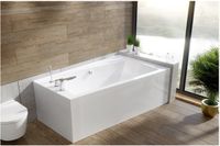Badland INFINITY hoekbad 170 x 110 cm rechts wit met styropor ombouw