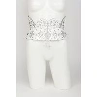 Fräulein Kink Bianco Tailleriem Clubwear BDSM Kleding