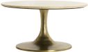 Light & Living Bijzettafel TOMAR Ø74x36 cm Zand-Roze Marmer + Licht Goud