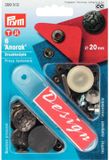 Prym Naaivrijdrukknopen ANORAK Fusion 20 mm oudzilver 6 st.
