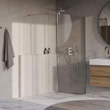Brauer Oblivion douche à l'italienne verre clair 110 x 200 cm avec paroi latérale 40 cm incl. revêtement en verre chrome