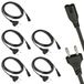 5 stuks universele 2-polige stroomkabels, EU type C stekker naar dubbele vrouwelijke stekker type C7 - voor tv, gameconsole, dvd-Blu-Ray-speler, PS3, PS4, PS5, Xbox - 1,80 m - zwart