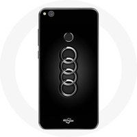 Maniacase Hoesje voor Huawei P8 Lite 2017 Audi Logo hub cover zwarte achtergrond
