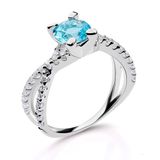 Orphelia ZR-7478/AQ/56 - Ring - Zilver 925 - Blauwe Zirkonia - Maat 56