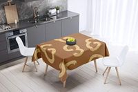 Bonamaison Tafelkleed, Anti-Mold, Sneldrogend, Waterdicht, 100% Polyester Tafellaken, Bruine tinten, 140 x 140 Cm - Ontworpen en Vervaardigd in Turkije