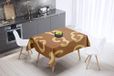Bonamaison Tafelkleed, Anti-Mold, Sneldrogend, Waterdicht, 100% Polyester Tafellaken, Bruine tinten, 140 x 140 Cm - Ontworpen en Vervaardigd in Turkije