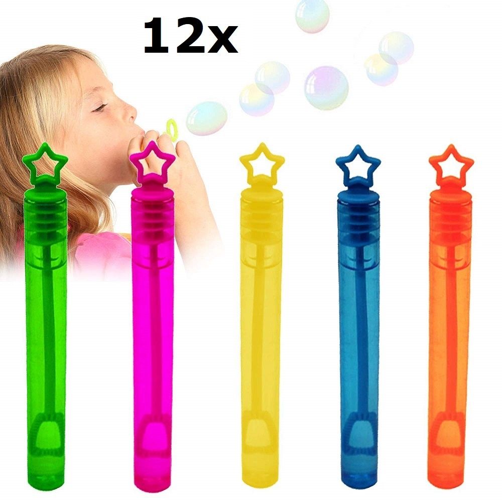 Panda - 12 STUKS NEON Gekleurde Bellenblaas met Ster Uitdeelcadeau / Traktatie voor Kinderen