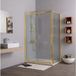City paroi de douche or brossé 120 cm avec fixe et porte coulissante plus paroi latérale 80 cm