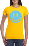 Bellatio Decorations Dames Verkleedshirt - Smile / Emoticon - Geel - Maat M