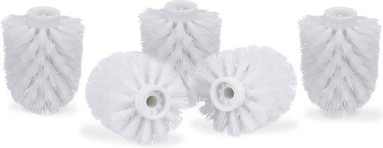 Relaxdays Toiletborstelkop - Set van 5 - 9,5 mm - Wit