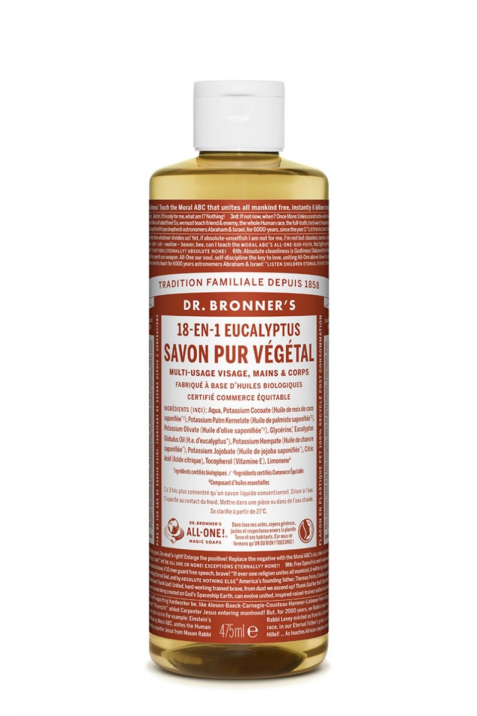 Dr. Bronner's 18-IN-1 Eucalyptus Liquid Soap - 475ml