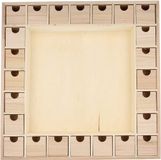 Artemio Houten Adventskalender met Schuifladen, Beige, 39 x 39,5 x 6,5 cm
