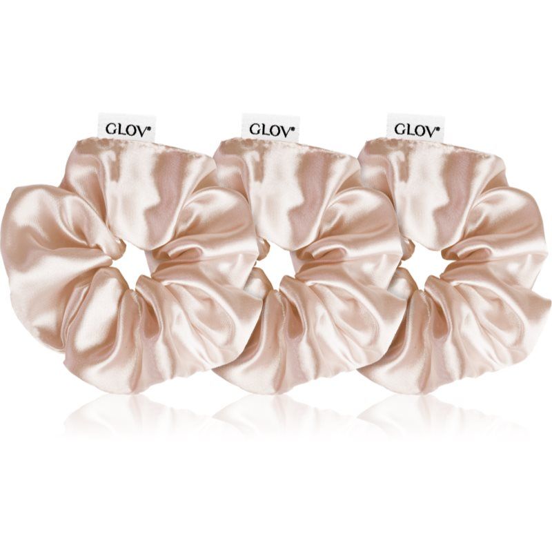 Glov Scrunchies Trio Satin Champagne - Set Of Three Stylish Scrunchies