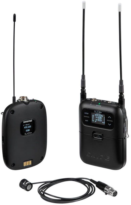 Shure SLXD15+/85M-K55 draadloos bodypack-systeem met WL185m (606-694 MHz)