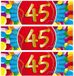 Bellatio Decorations 45 jaar leeftijd sticker - 10x - 19 x 6 cm - verjaardag - jubileum - versiering