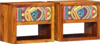vidaXL Nachtkastje - 2 stuks - Bruin - 40 x 35 x 35 cm - Massief Acacia Hout