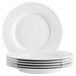 Service de table pour 6 personnes, comprenant 6 assiettes plates en porcelaine blanche, de 27 cm de diamètre