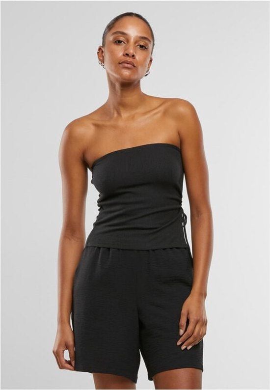 Urban Classics Waffle Pique Bandeau Top Dames Zwart L
