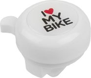 Glocke, M-wave Stalen Fietsbel I Love My Bike Wit