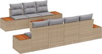 vidaXL Tuinbank - Beige - Polyrattan