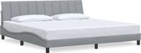 Hanko Cadre de lit sans matelas tissu gris clair 200x200 cm