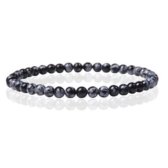 Memphis Natuursteen Armband - 4mm Snowflake