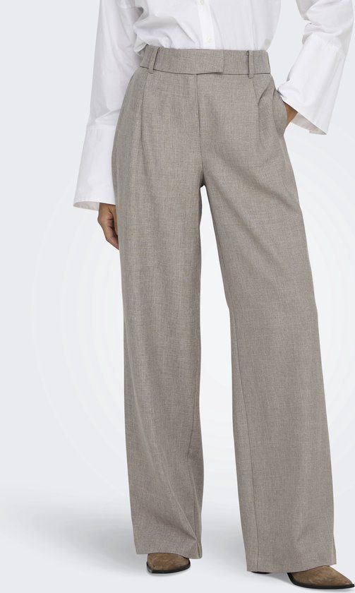 ONLY ONLLINDA HW STR MEL PANTS TLR NOOS Dames Broeken - Fungi Melange - XL X L32