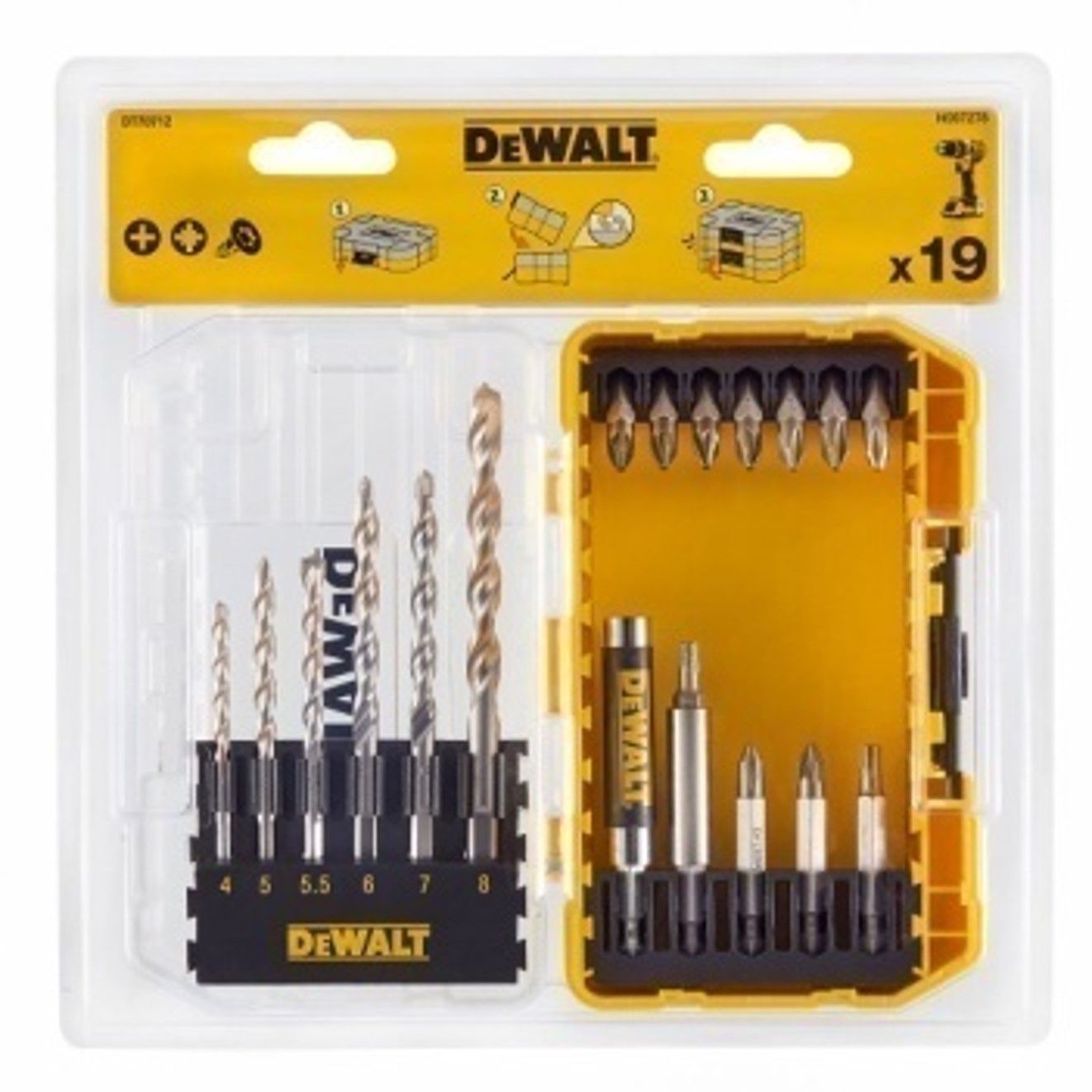 DEWALT 19-delige betonboren en schroefbitset in Tough case