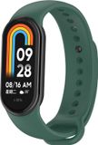 Strap-it siliconen bandje - Geschikt voor Xiaomi Mi Smart Band 8 / Band 9 (donkergroen)