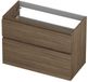 INK - Onderkast 2 Laden Greeploos Hout Decor met Houten Keerlijst A-symmetrisch - 900x450x650 Mm - Zuiver Eiken