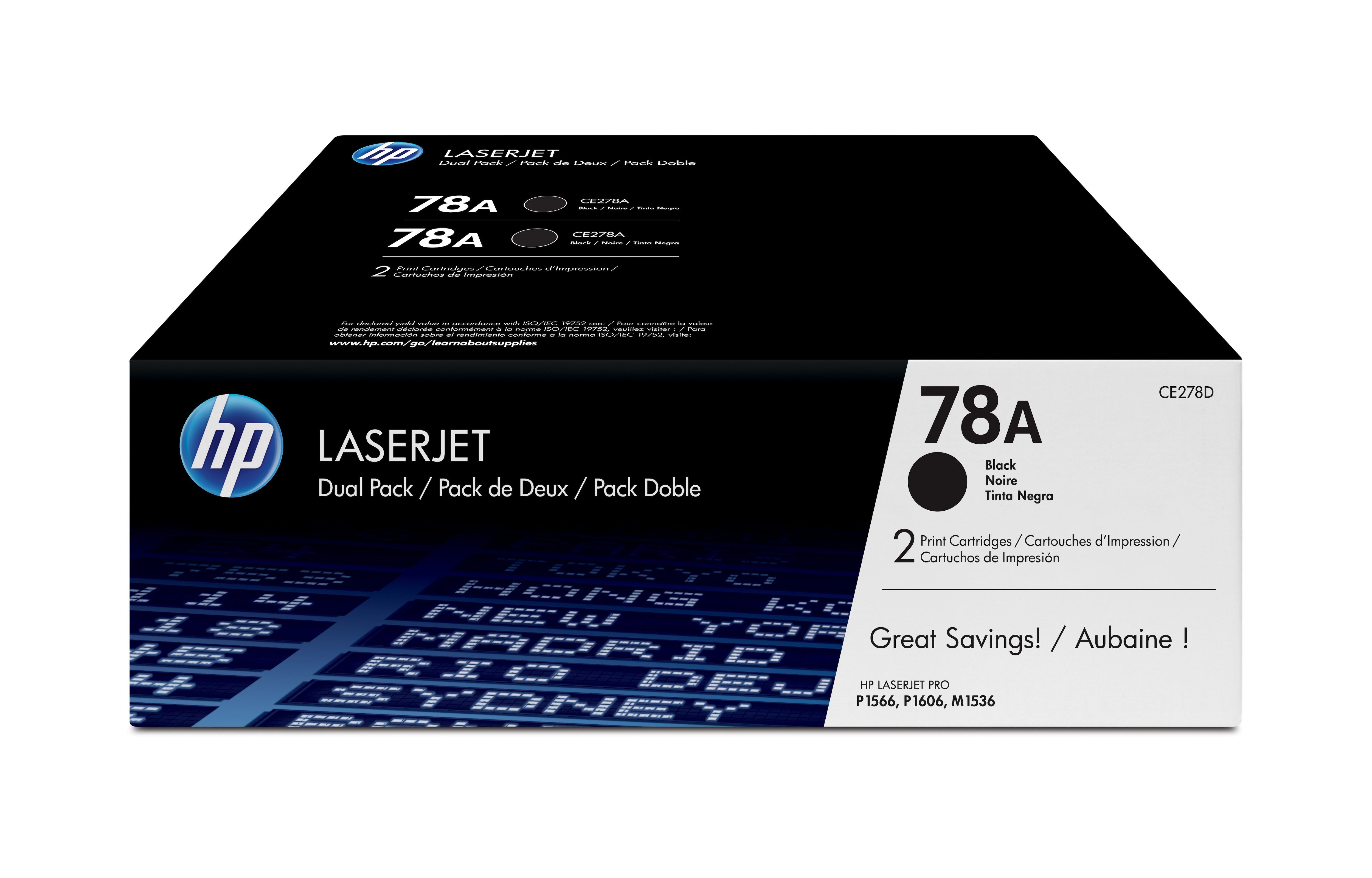 HP 78A Originele Zwarte LaserJet Tonercartridge, 2-Pack