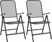 vidaXL Opklapbare stoelen, 2 stuks, van geëxpandeerd metaalgaas, antraciet.