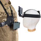 Suptig Telefoon Borstband Harnas Mount Hoofdband Houder Kit voor POV/VLOG, Mobiele Telefoon Clip voor iPhone, Samsung, GoPro Hero 12,11,10, 9, 8,7, 6, 5, 4, 3,2, 1, AKASO, DJI Osmo Action Cam