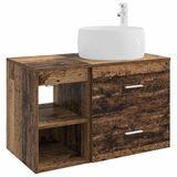 vidaXL Badkamermeubel Set 2 st Oud hout Bewerkt hout
