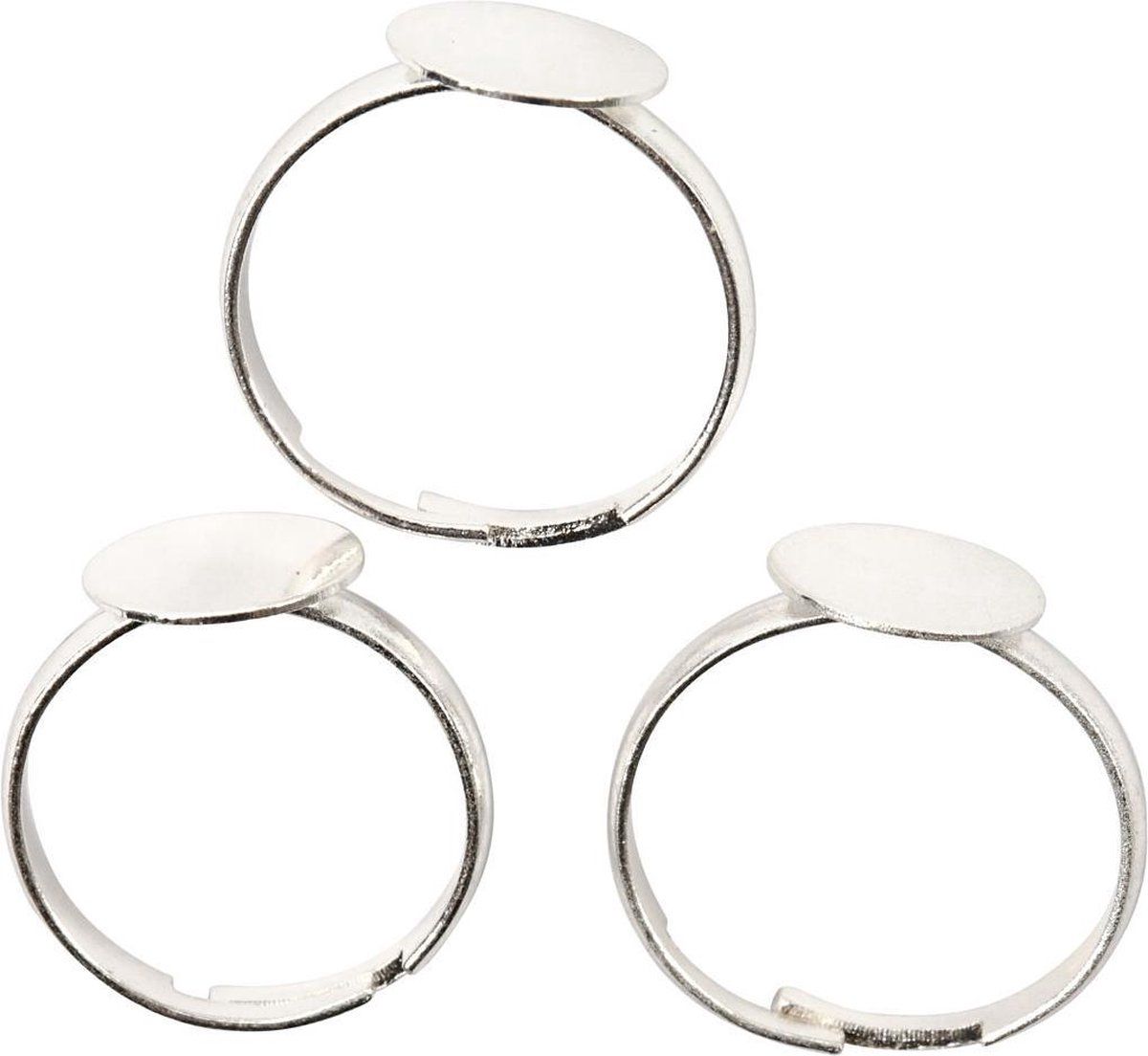 creotime Ring voor de vinger, verzilverd, SP, 15 stuks