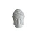 homea Standbeeld - Boeddhahoofd, Magnesia, Wit, 23,5 x 22,5 x 34 cm