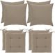 Hesperide 4x coussin de chaise + 4x coussin décoratif - Beige clair - Polyester - 40x40 cm