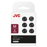 JVC Vervangende siliconen oordopjes, 6 stuks, geschikt voor vele JVC modellen (medium) - EP-FX2M-B (zwart)